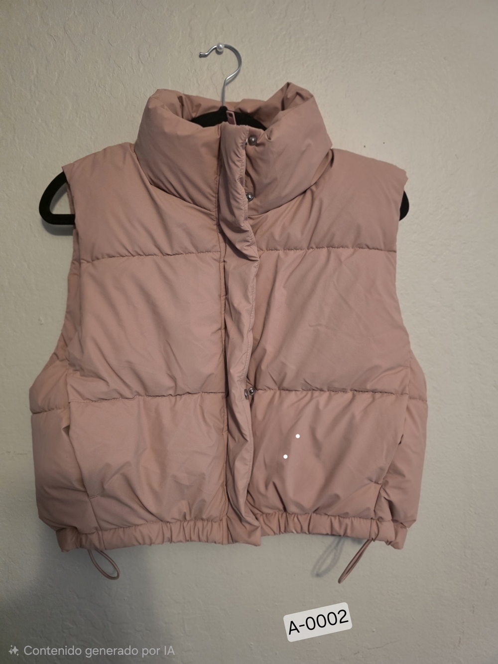 Chaleco Acolchado Corto / Cropped Puffer Vest Rosa Palo - Love Tree